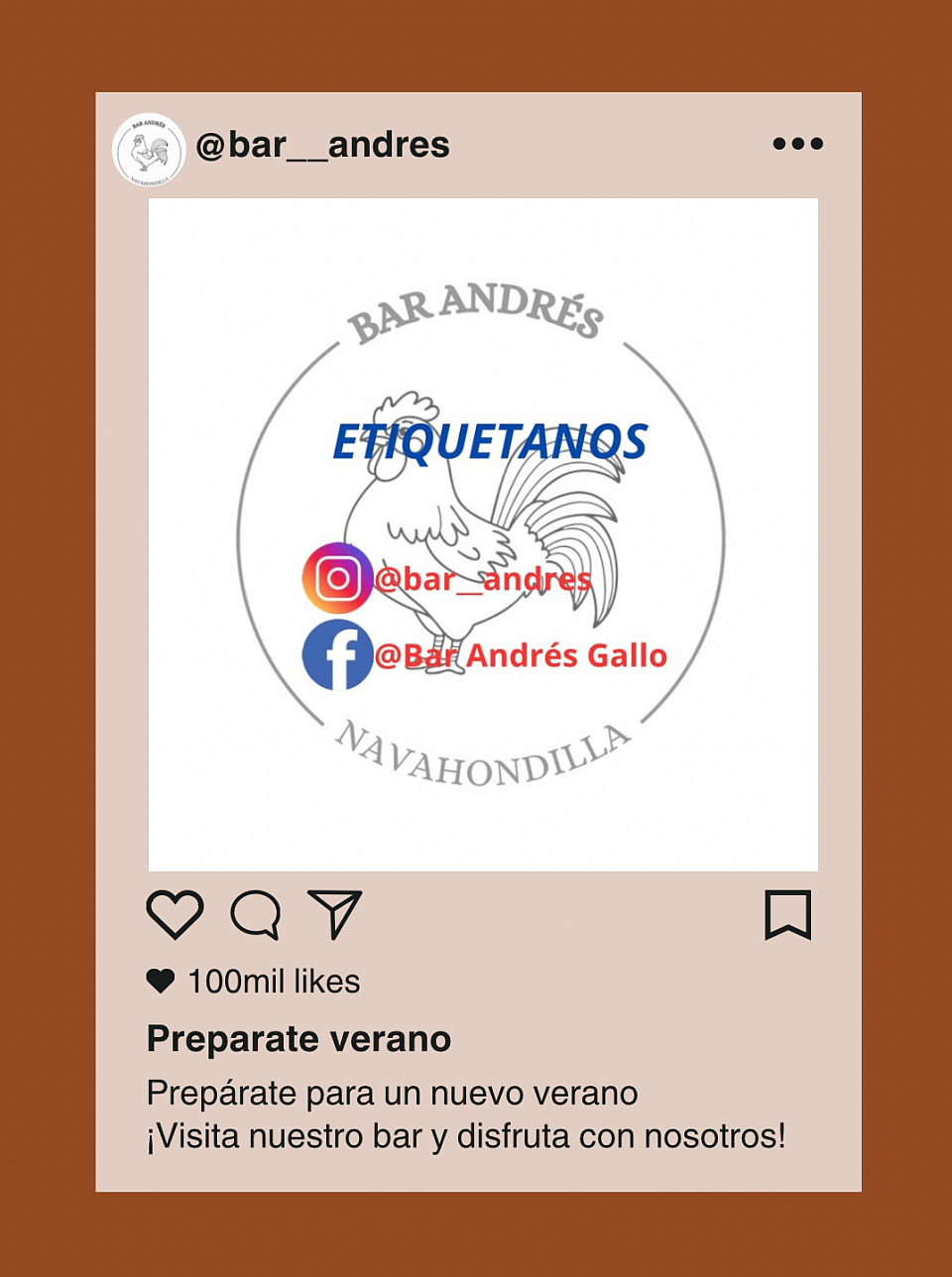 Cuando vengas disfruta de nuestra terraza y etiquétanos en redes sociales